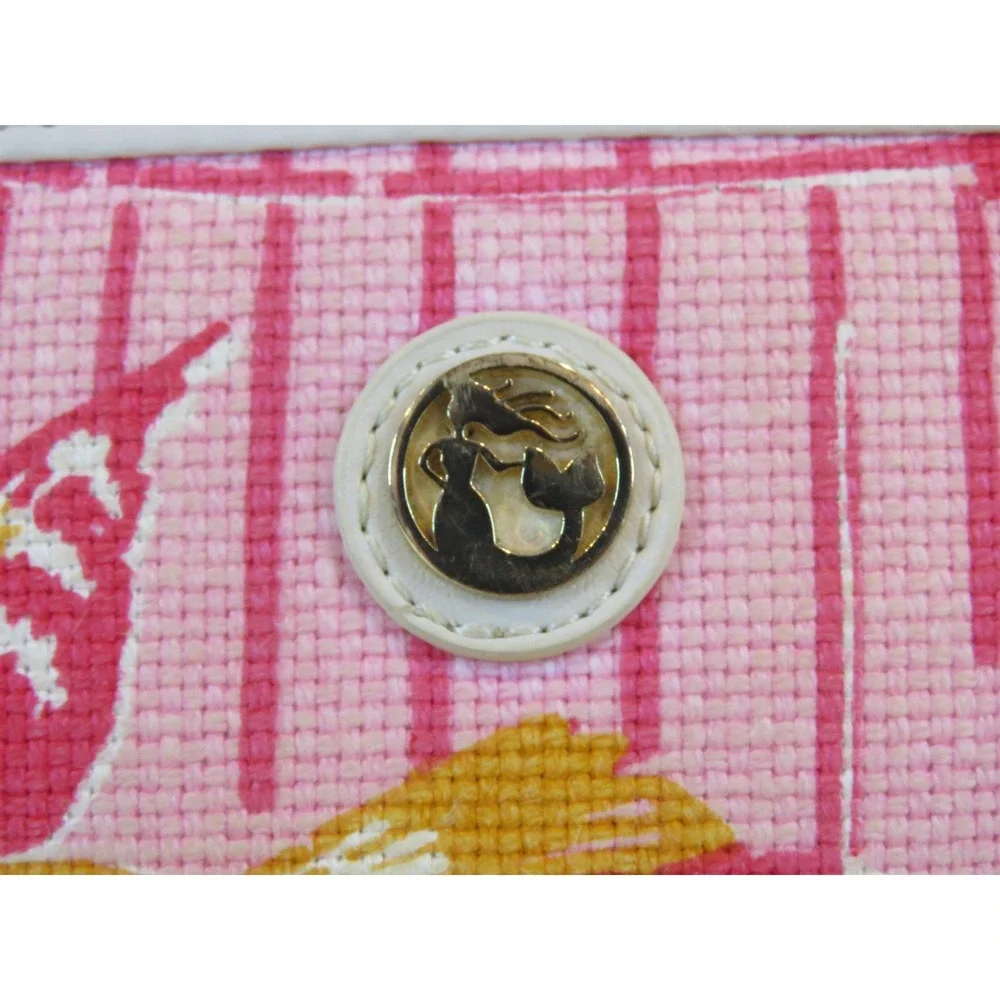 SPARTINA 449 Pink Floral Wallet Wristlet Linen Leather EUC - Picture 3 of 8